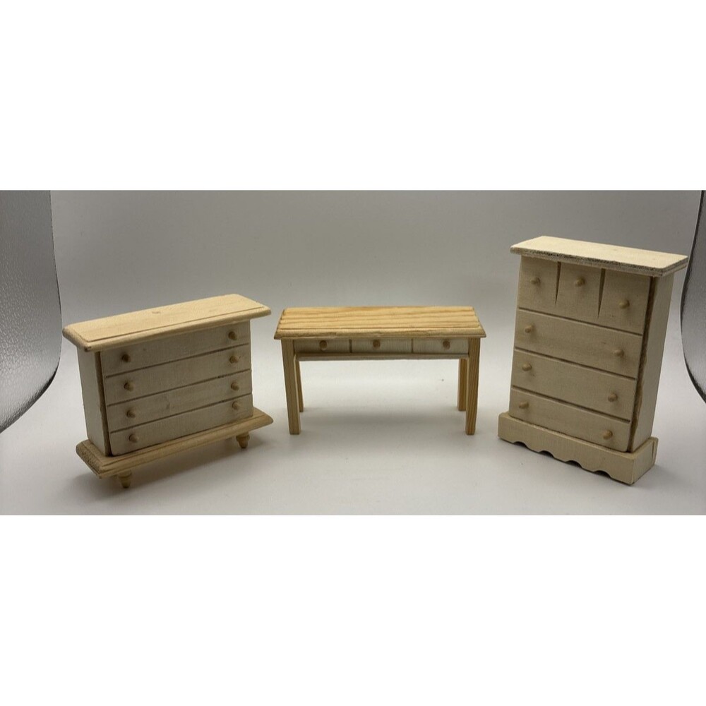 Lot of Wooden Greenbrier International Miniature Wood Dollhouse Doll Furniture